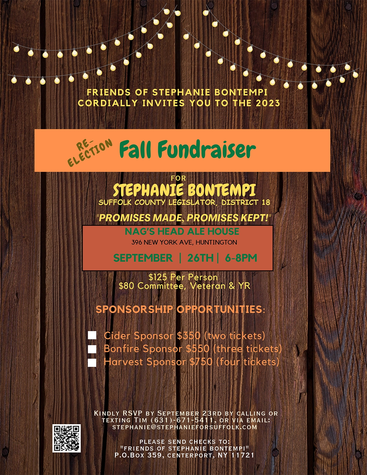 re-election fall fundraiser